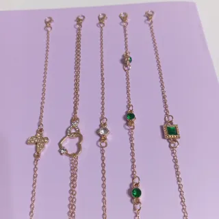 Set 5 bracciali donna oro con pietre