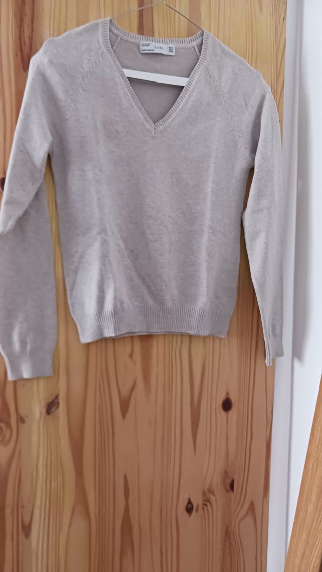 Jersey Zara Beige Cuello Pico