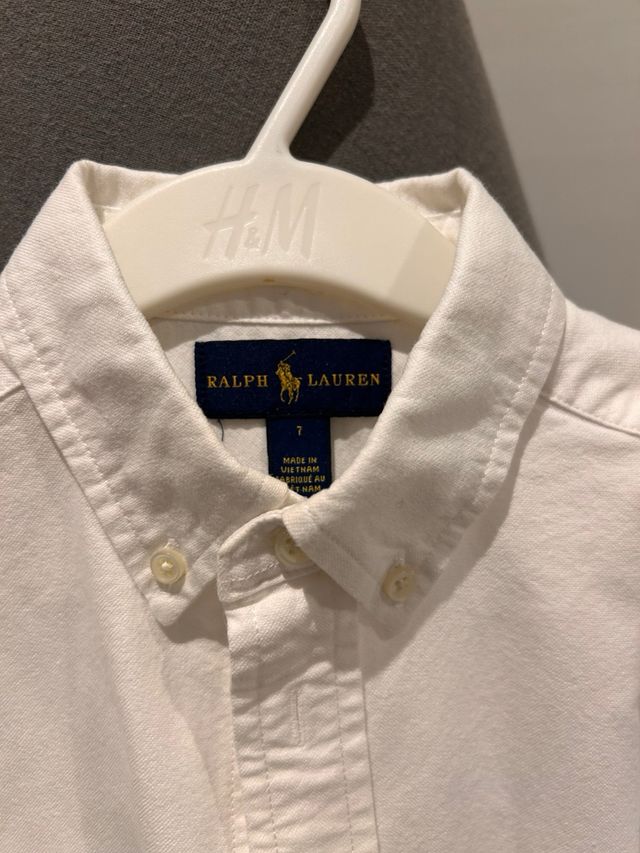 Camisa Ralph Lauren Blanca Niños 7 Años