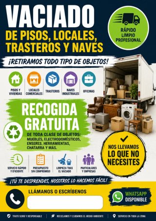 Vaciado gratuito y recogida
