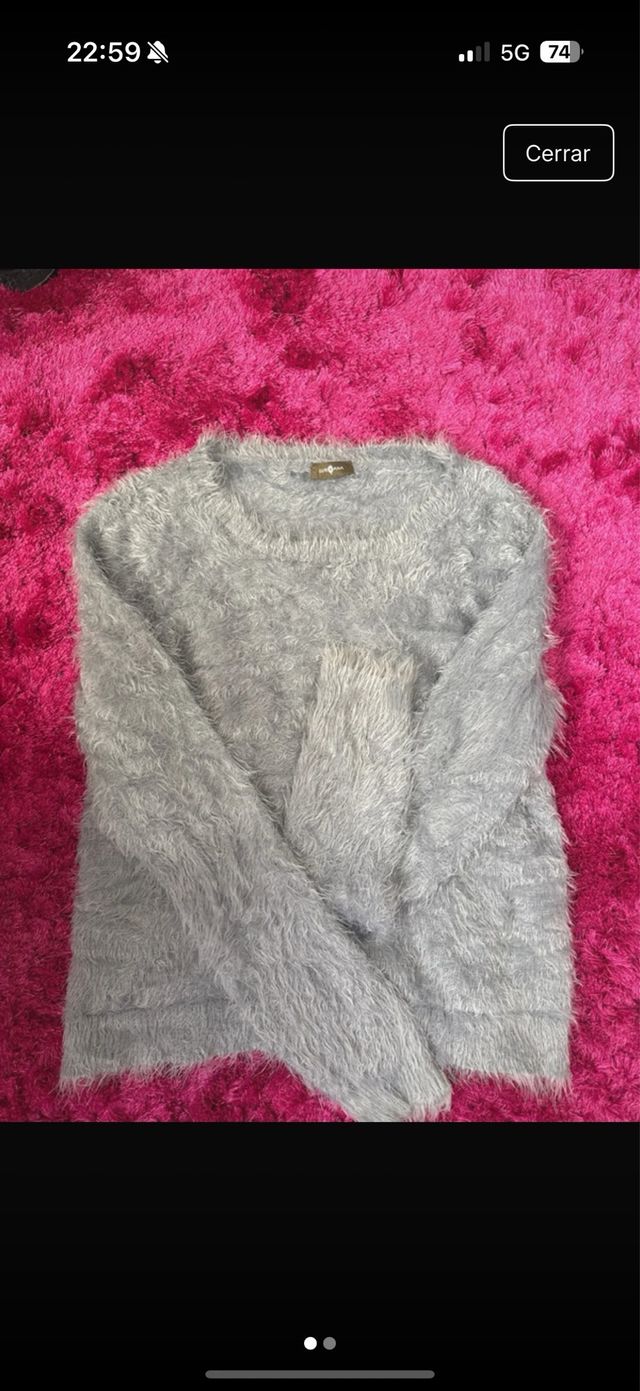 Jersey suave gris talla única
