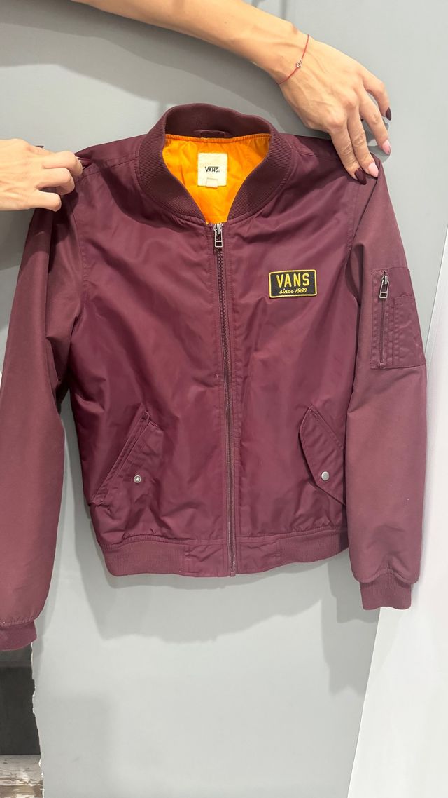 Chaqueta Bomber Vans Roja Naranja