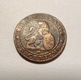 Moneda 1 Céntimo. España 1870