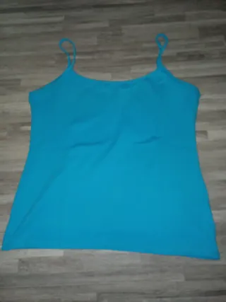 Top de tirantes azul licra