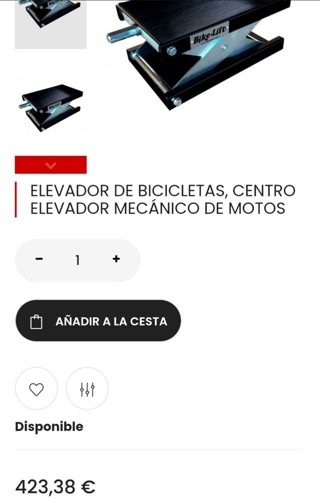 Elevador moto 500kg plataforma elevadora