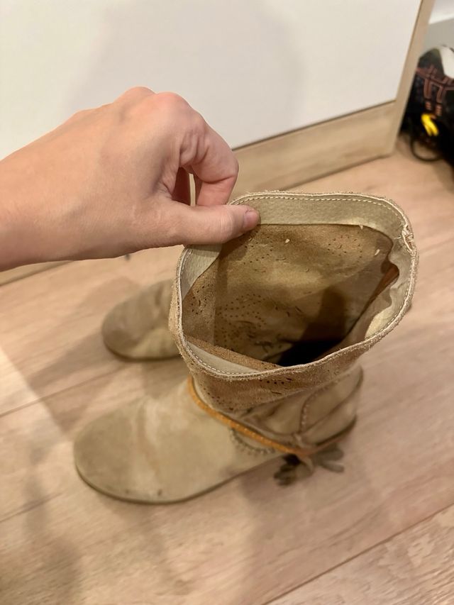 Botines beige ante talla 39