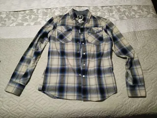 Camisa G-Star RAW cuadros beige y azul