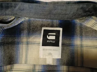 Camisa G-Star RAW cuadros beige y azul