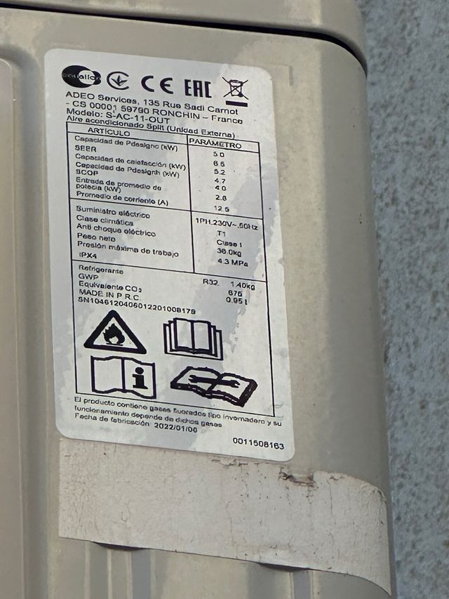 Aire Acondicionado Equation 2 Splits