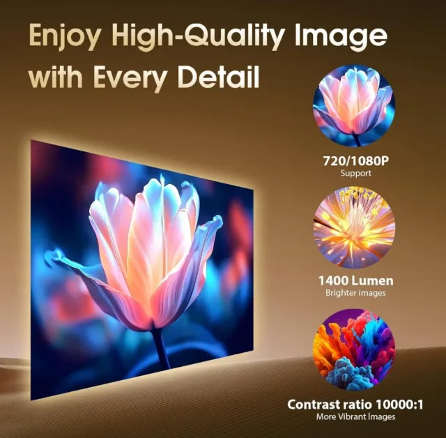 Proyector portátil Gaimoo 4K WiFi. NUEVO