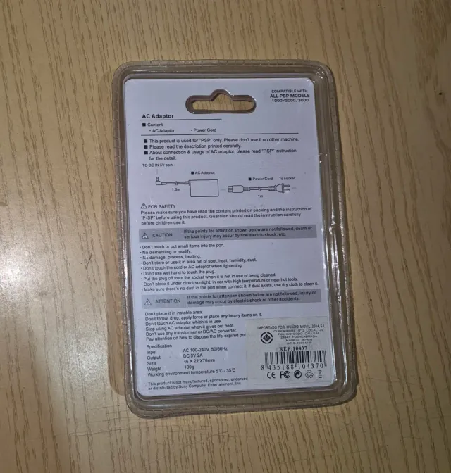 Cargador AC Adaptor 5V para PSP