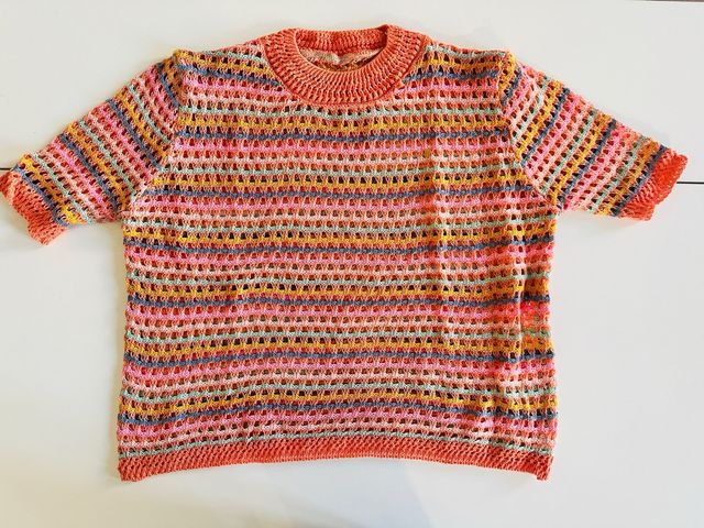 Camiseta de crochet multicolor talla única
