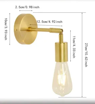 Pareja Apliques Pared Dorados Metal