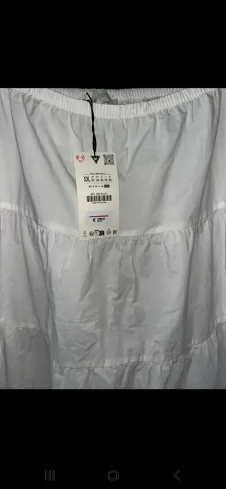 Falda larga Zara blanca XXL