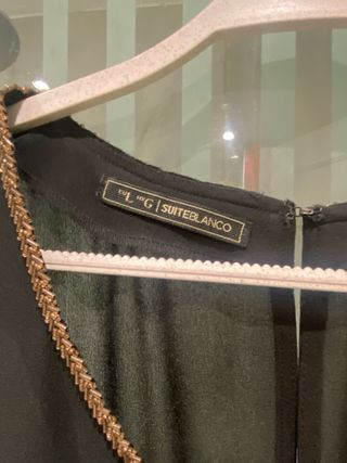 Vestido Negro Fiesta Suite Blanco Talla L