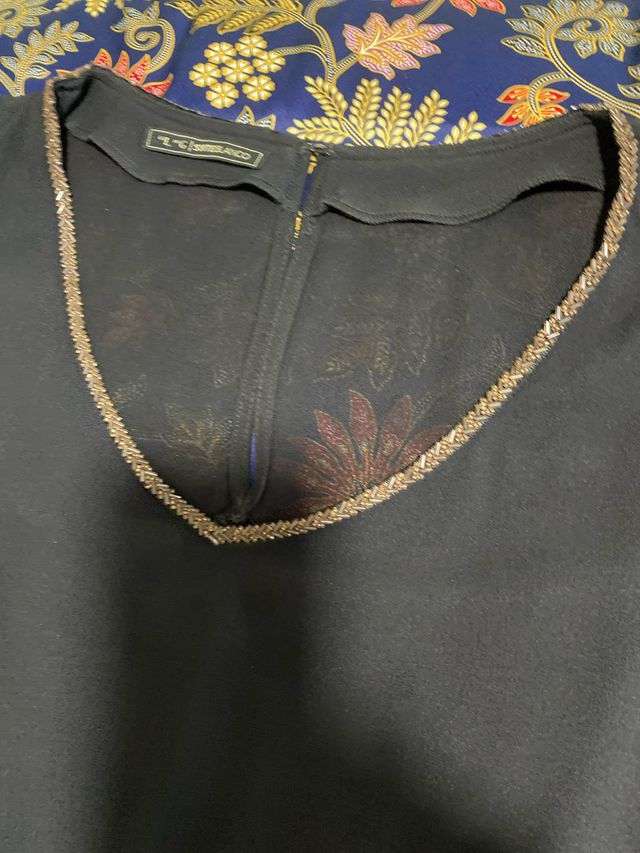 Vestido Negro Fiesta Suite Blanco Talla L