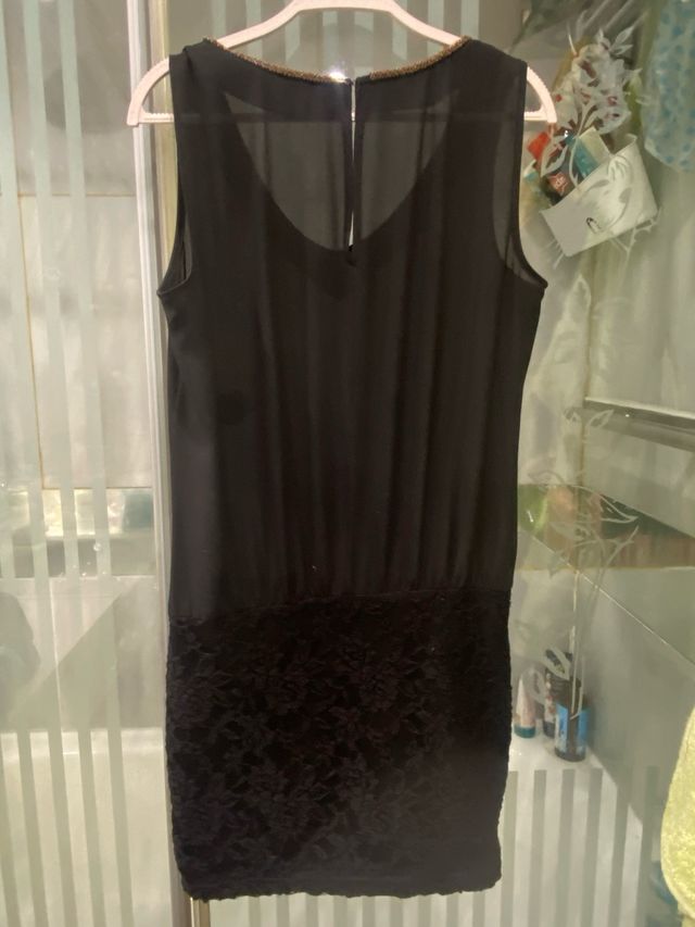 Vestido Negro Fiesta Suite Blanco Talla L