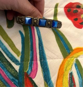 Bracciale rigido blu e bronzo