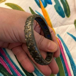 Bracciale rigido blu e bronzo