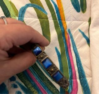 Bracciale rigido blu e bronzo