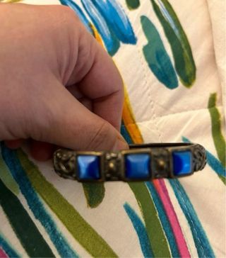 Bracciale rigido blu e bronzo