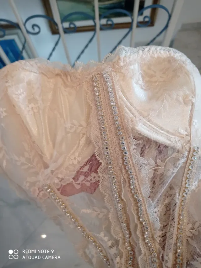 Corsetto Seta e Pizzo da sposa Lormar