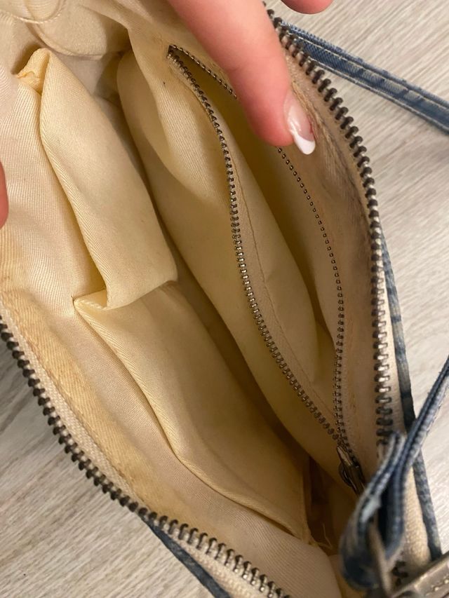 Bolso estampado cuadros azul