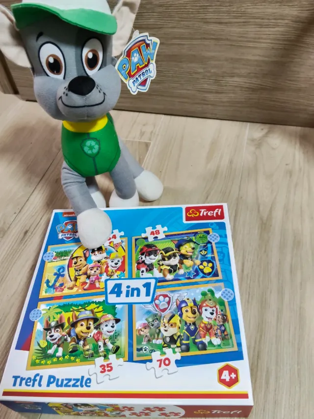 Peluche Paw Patrol y Puzzle 4 en 1