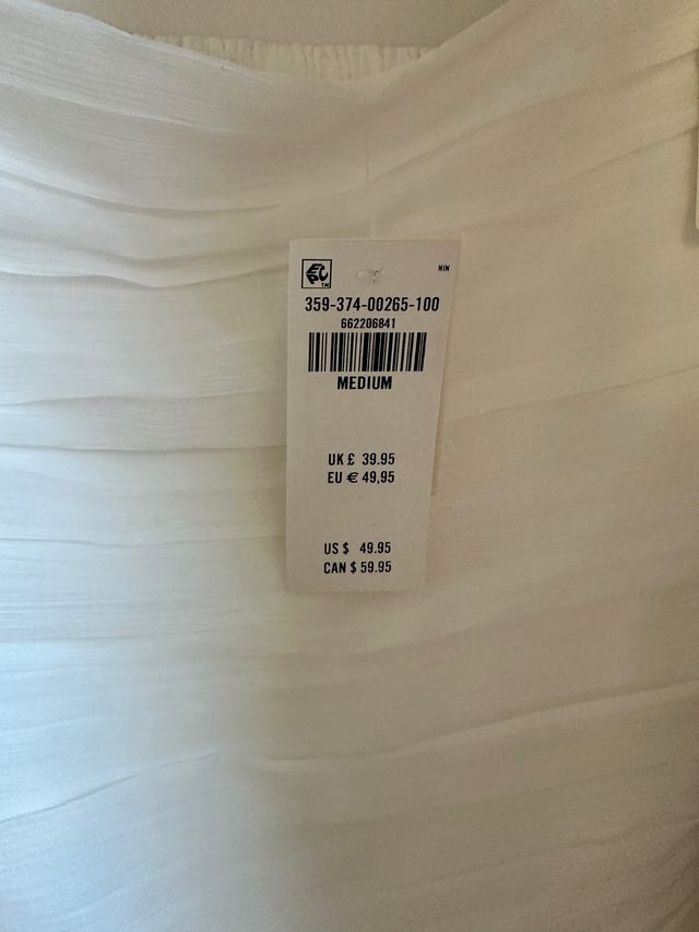 Vestido Hollister Talla M Blanco Nuevo