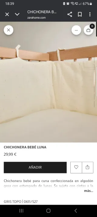 Juego completo de Cuna Zara Home Luna