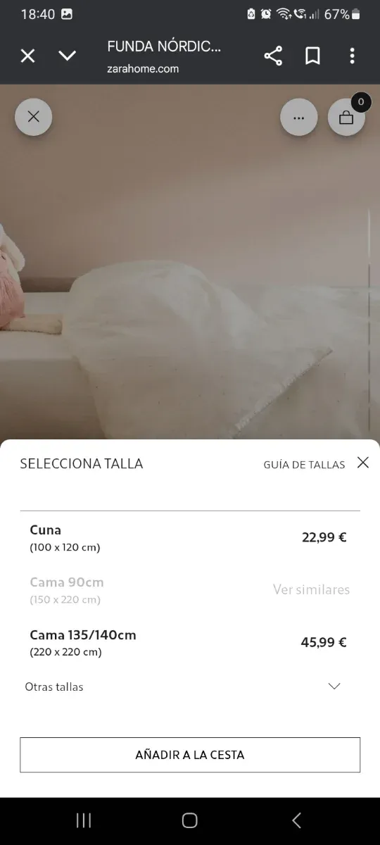Juego completo de Cuna Zara Home Luna