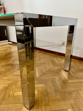 Mesa Comedor Cristal y Metal Extensible