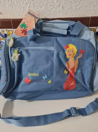 Bolso de viaje Jaslen azul con dibujo