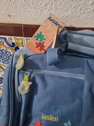 Bolso de viaje Jaslen azul con dibujo