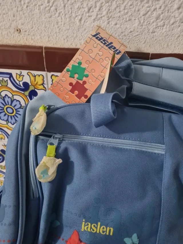 Bolso de viaje Jaslen azul con dibujo