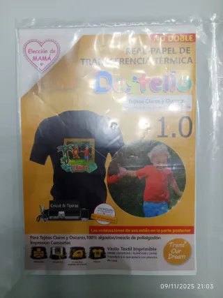7 Hojas Vinilo Textil y Reglas Camisetas