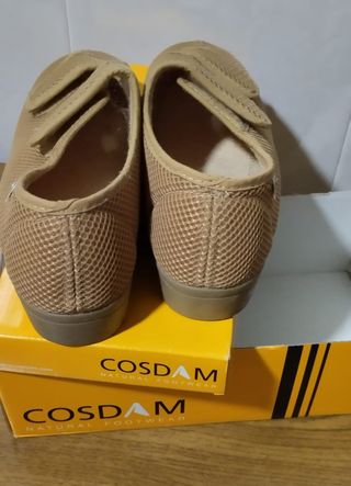 Zapatillas COSDAM Beige Talla 40 Doble Velcro