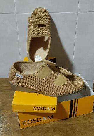 Zapatillas COSDAM Beige Talla 40 Doble Velcro
