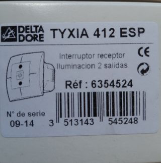 Delta Dore TYXIA 412 ESP Receptor Iluminación