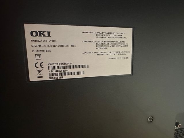 Televisor OKI 32 Negro (sin mando)