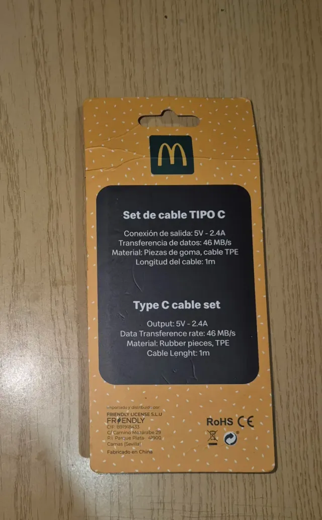Set de Cable Tipo C McDonald's