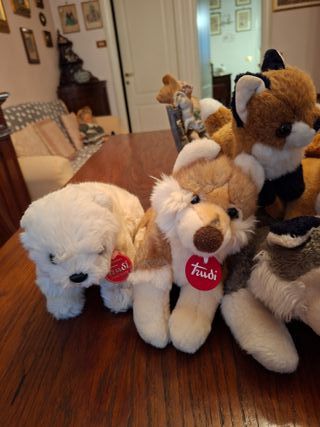 Peluche Trudi: cani, scoiattolo, gatto, orso