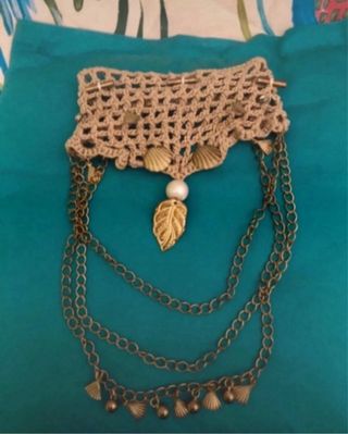 Collana donna beige e oro
