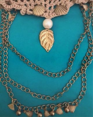 Collana donna beige e oro