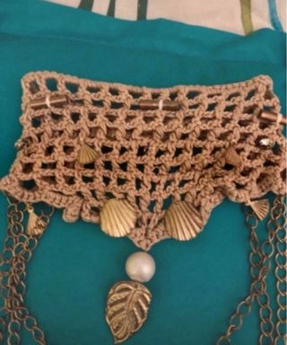 Collana donna beige e oro