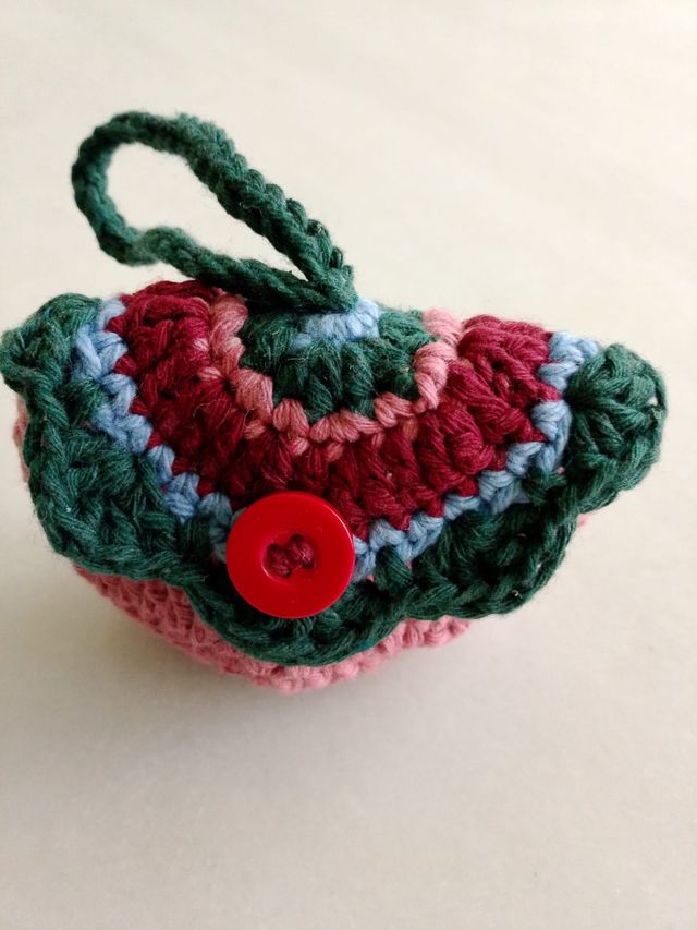Mini bolso o monedero artesanal crochet
