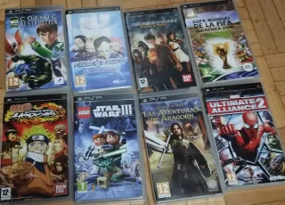 Lote 8 Juegos PSP: Naruto, Star Wars, Marvel y más
