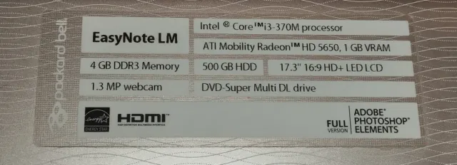 Packard Bell EasyNote MS2290. Para recambios
