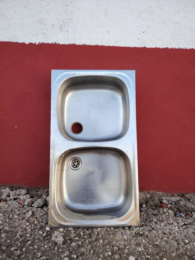 Fregadero doble seno acero inoxidable