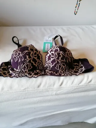 Sujetador Dorina Push-up Morado y Dorado 90A